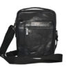 Pánská černá kožená brašna Reporterbag Black BB139 přes rameno - elegantní crossbody taška z pravé buvolí kůže